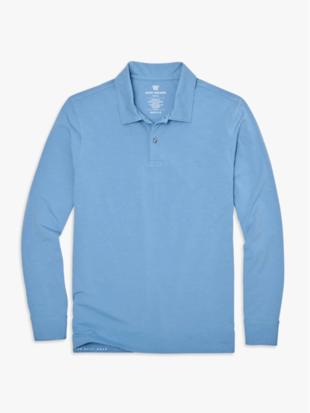 Mack Weldon Shirt Mens Large Blue Long Sleeve Pima Polo Performance Work Golf